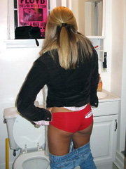 Young German girlfriend in the red panties